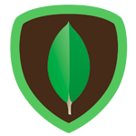 MongoDB Green Leaf with Brown Background Logo | A2 Hosting | A2 Hosting