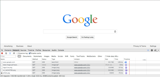 Google Chrome - Developer tools