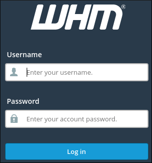 WebHost Manager login page