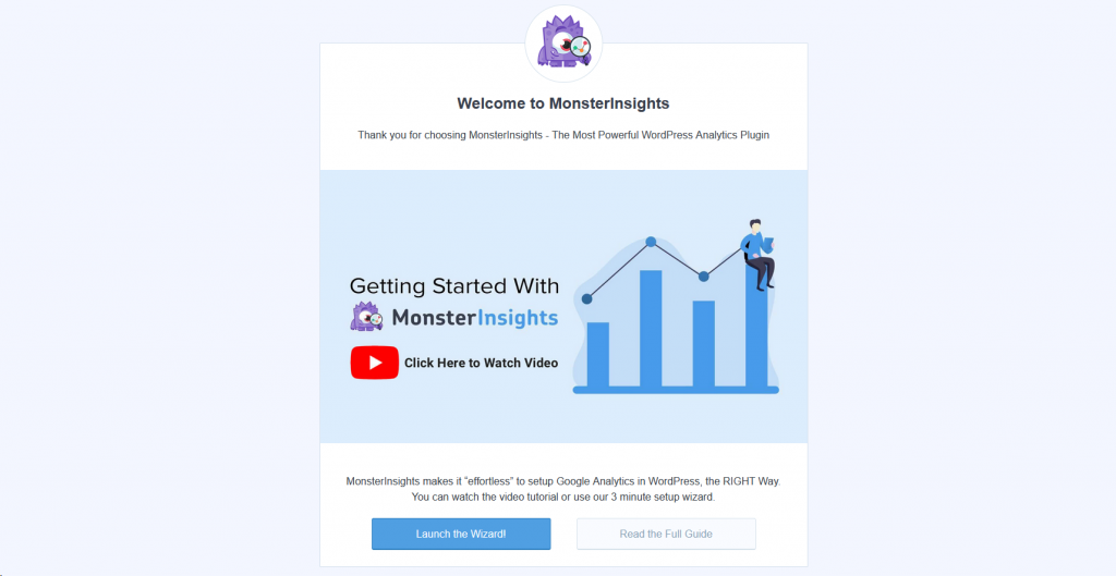 Launch monsterinsights plugin